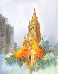 Sadia Arif, 11 x 15 Inch, Watercolor on Paper, Cityscape Painting, AC-SAD-070